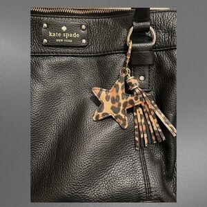 Leopard Print Star Tassel Keychain